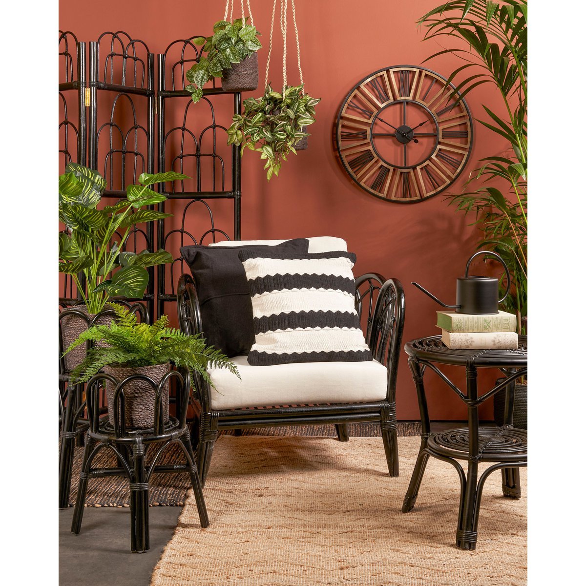 Tradescantia Plante Artificielle Suspendue en Pot de Fleur Stan - H45 x Ø25 cm - Vert