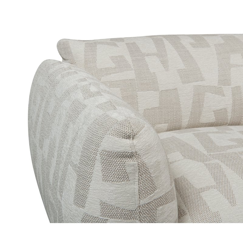 Canapé Amsterdam 2,5 places + pouf Glyphes Blancs