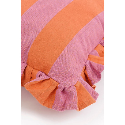 Coussin décoratif - L45 x B45 x H10 cm - Coton - Lilac, Orange