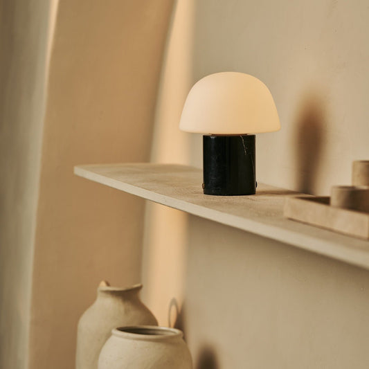 Maes Black / Nero Marquina – Lampe de table rechargeable en Marbre