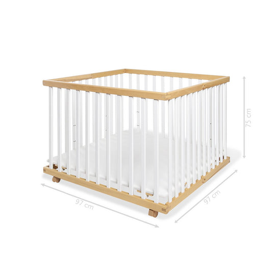 Playpen 'Lexus' large, foldable, white/natural