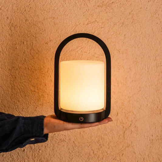 George Dark Brown Wooden Lamp – Rechargeable, Dimmable & Portable