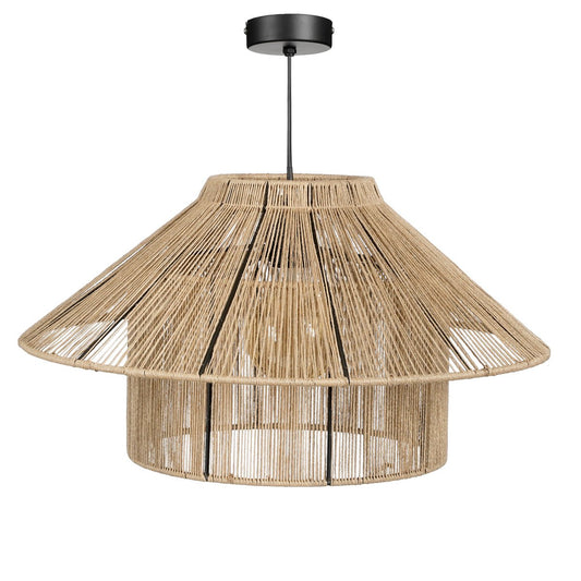Lampe à suspension Elsa - H28 x Ø50 cm - Jute - brun clair