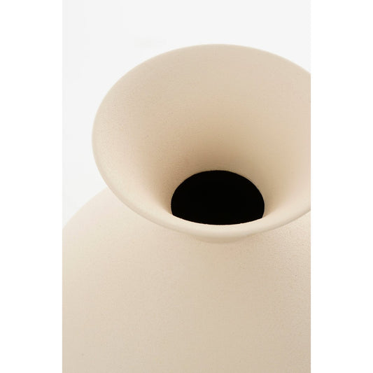 Gyge | Vase design en métal off-white avec anse