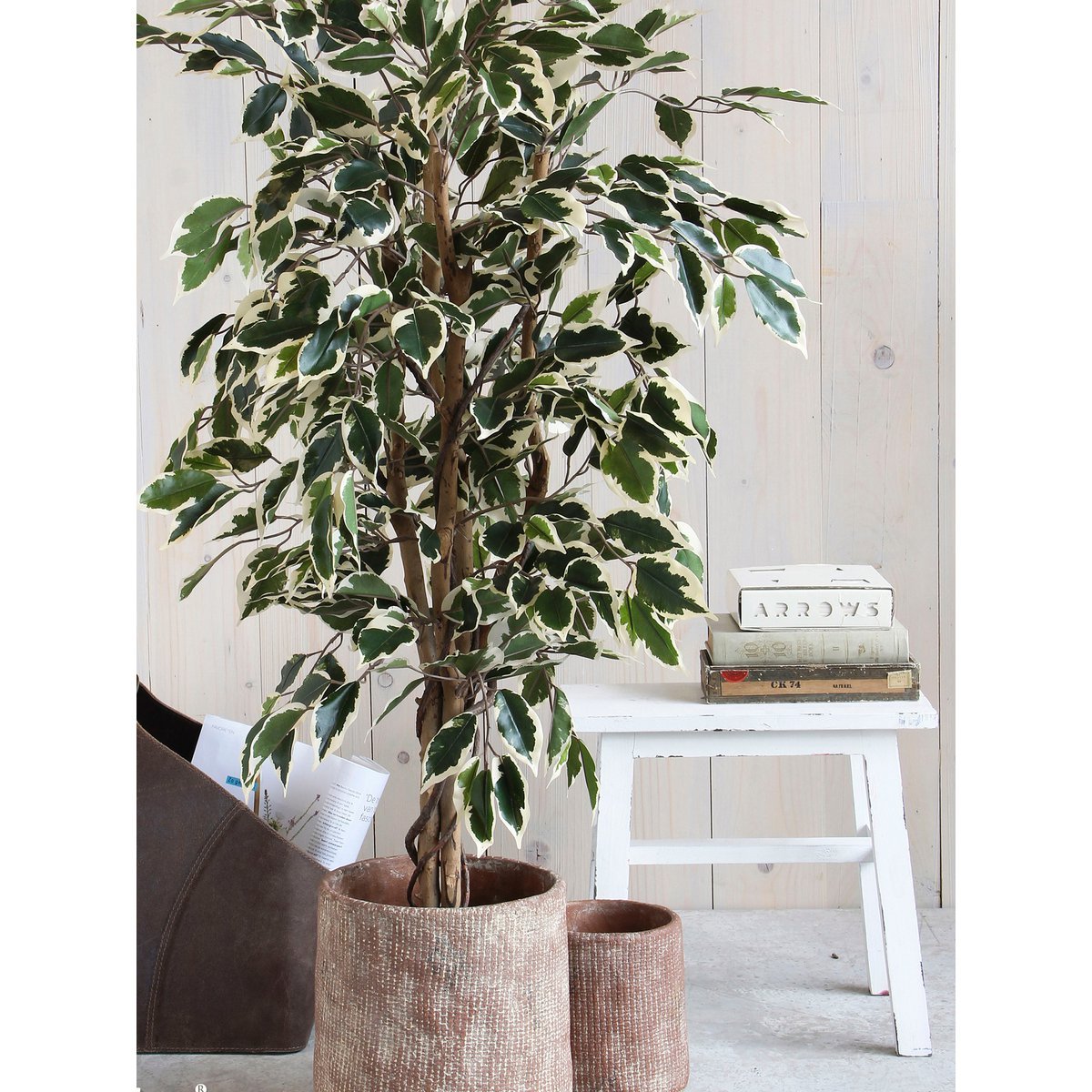 Artificial Ficus Plant - H110 x Ø70 cm - Green Variegated