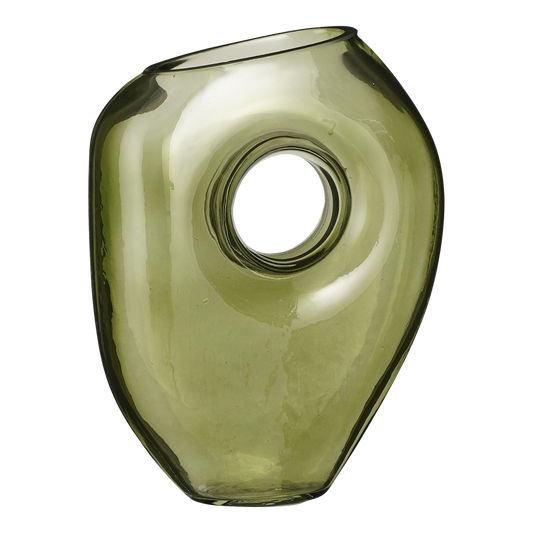 Vase Jay - L18 x L8 x H23 cm - Verre - Vert clair