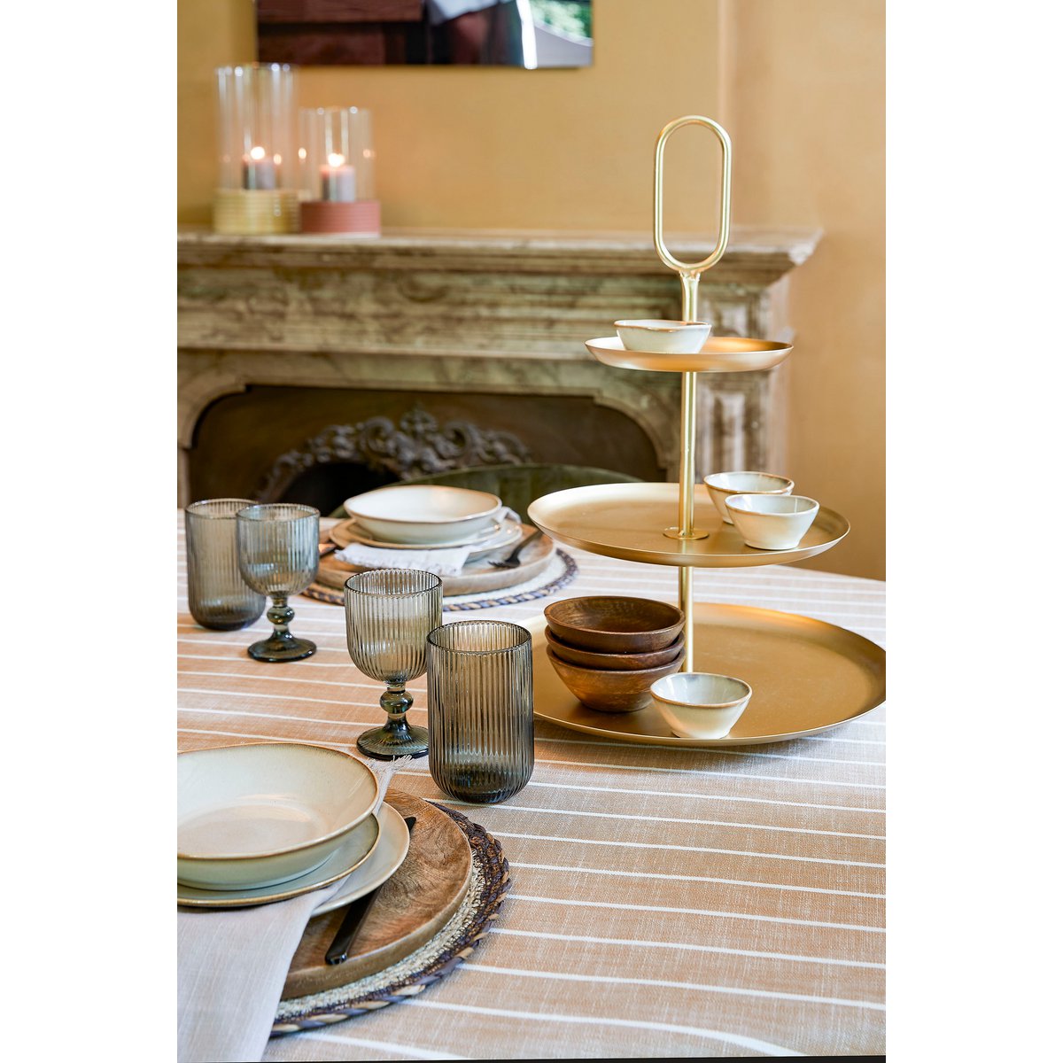 Présentoir Rama 3 niveaux - Métal - Or