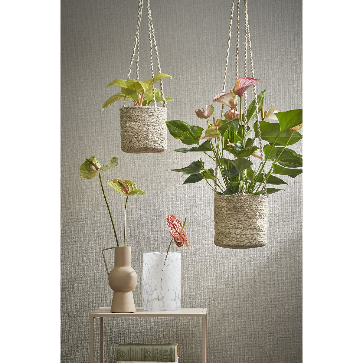 Atlantic Plant Basket - Set of 2 - H16 x Ø16 cm - Cream