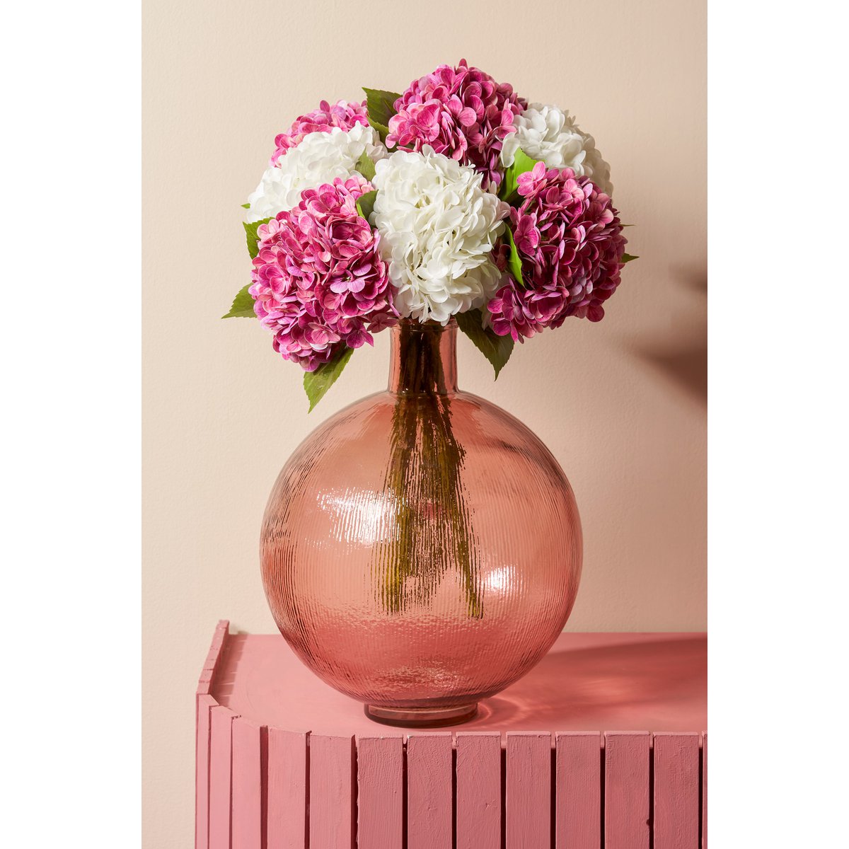 Vase Bouteille Firenza - H42 x Ø34 cm - Verre recyclé - Rose Clair