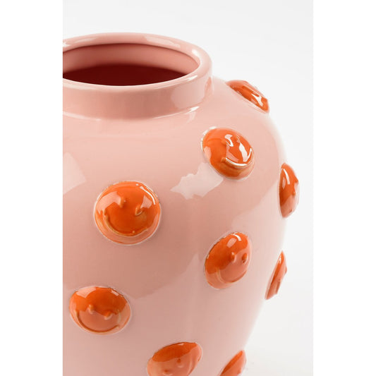 Vase Smiley - H33 X Ø30 cm - Céramique - rose clair, orange