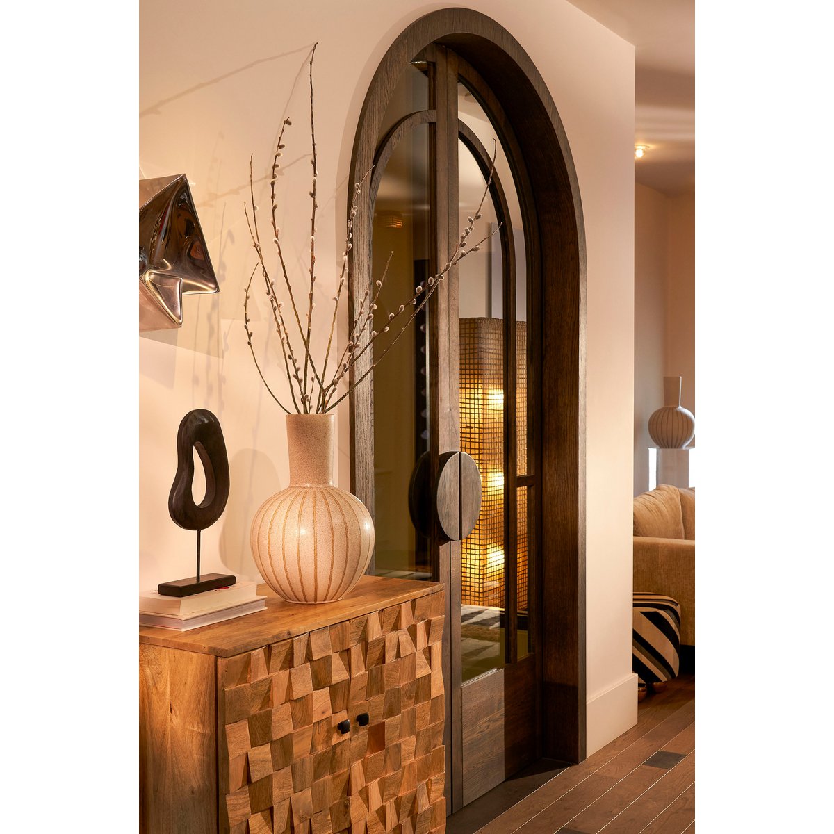 Ornement Pastina sur Pied - L7 x l17 x H38 cm - FSC 100% Bois de Manguier - Noir