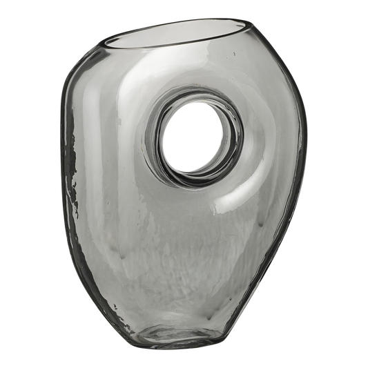 Jay vaas - L18 x L8 x H23 cm - Glas - Grijs