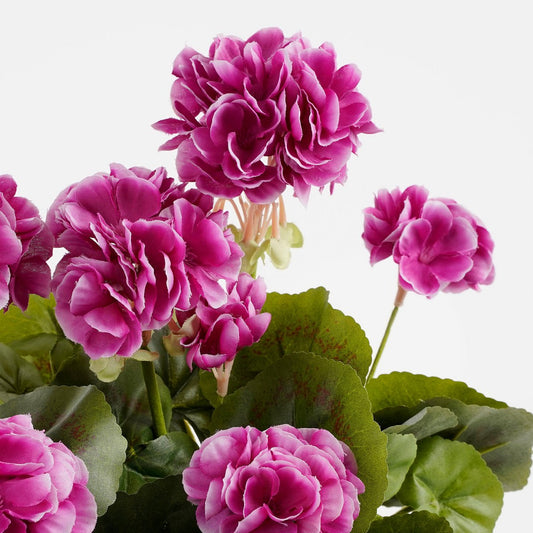 Plante de Géranium Artificielle en Boîte de Balcon - L29 x L13 x H40 cm - Violet