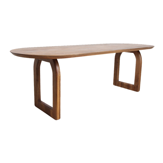 Table à manger bullnose brun ouvert son