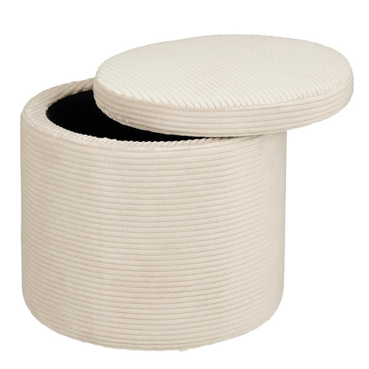 Pouf avec espace de stockage - H41 x Ø42 cm - off-blanc