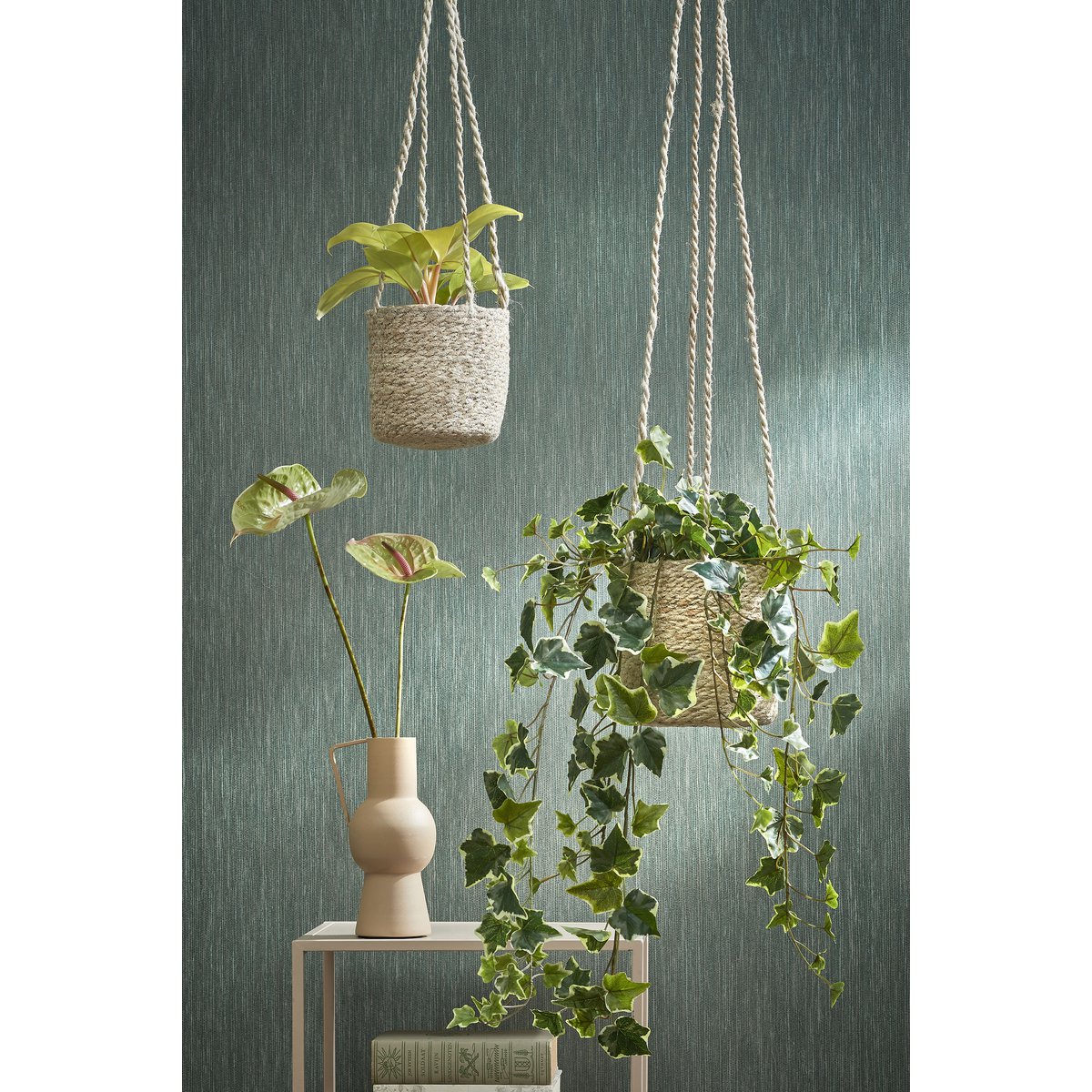 Plante Artificielle Suspendue Hedera - H86 cm - Panachée Verte