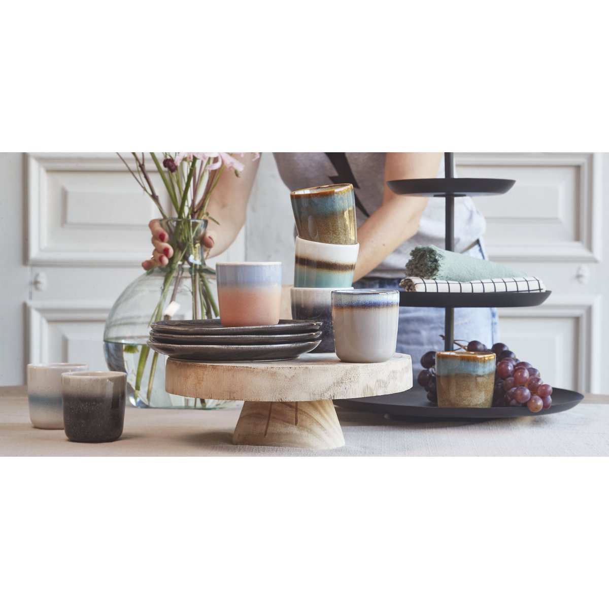 Support pour Plantes Pia / H11 x Ø30 cm - Bois - Marron clair