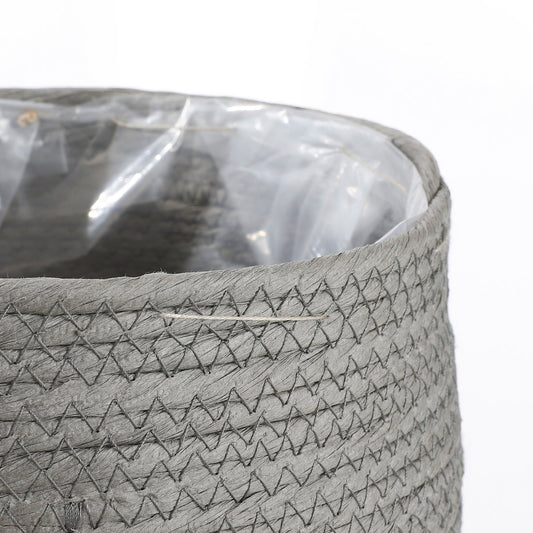 Panier à Plantes Jorck - Lot de 3 - H24 x Ø26 cm - Papier - Gris