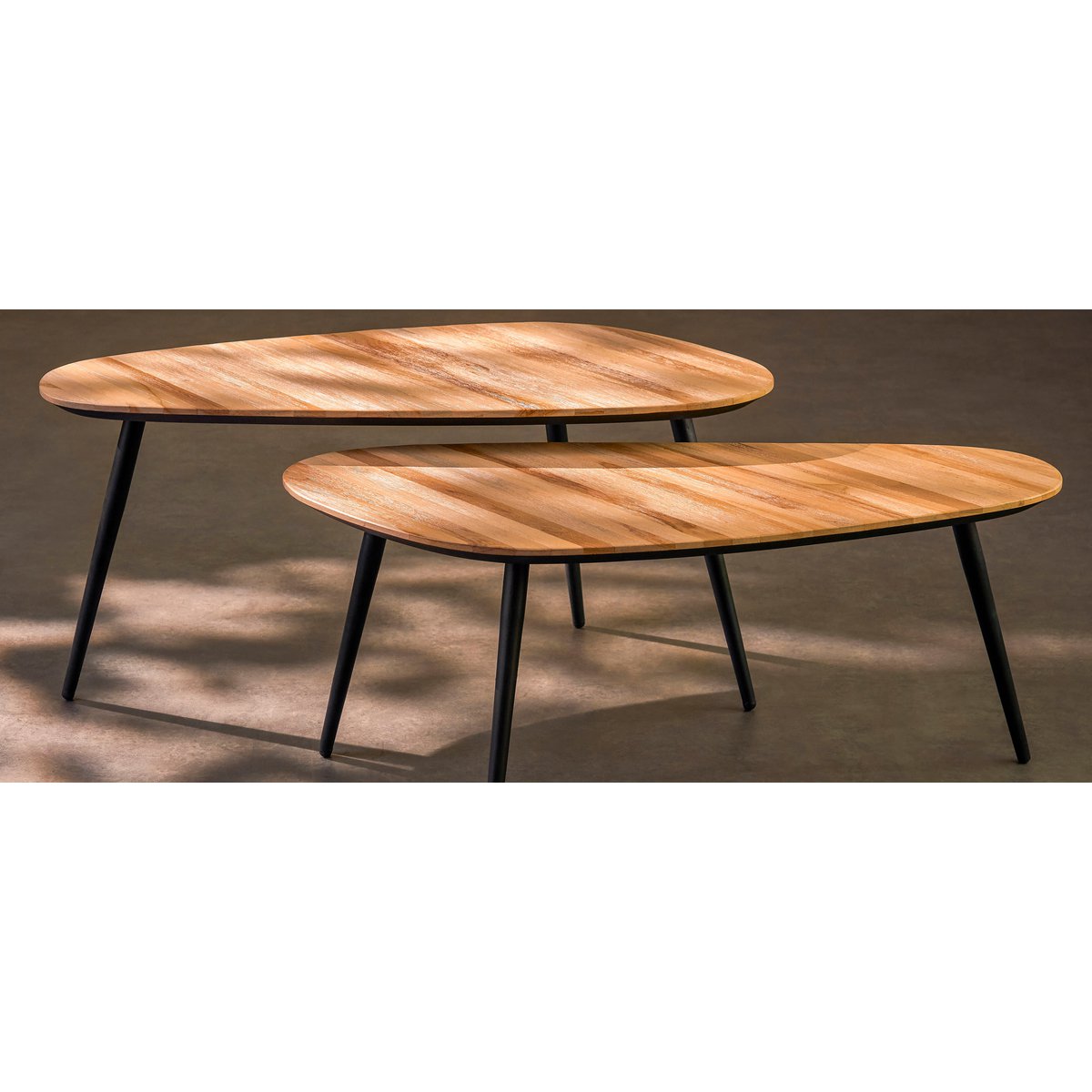 Table d'Appoint Jailey - Lot de 2 - L84 x L39 x H39 cm - Bois recyclé - Marron
