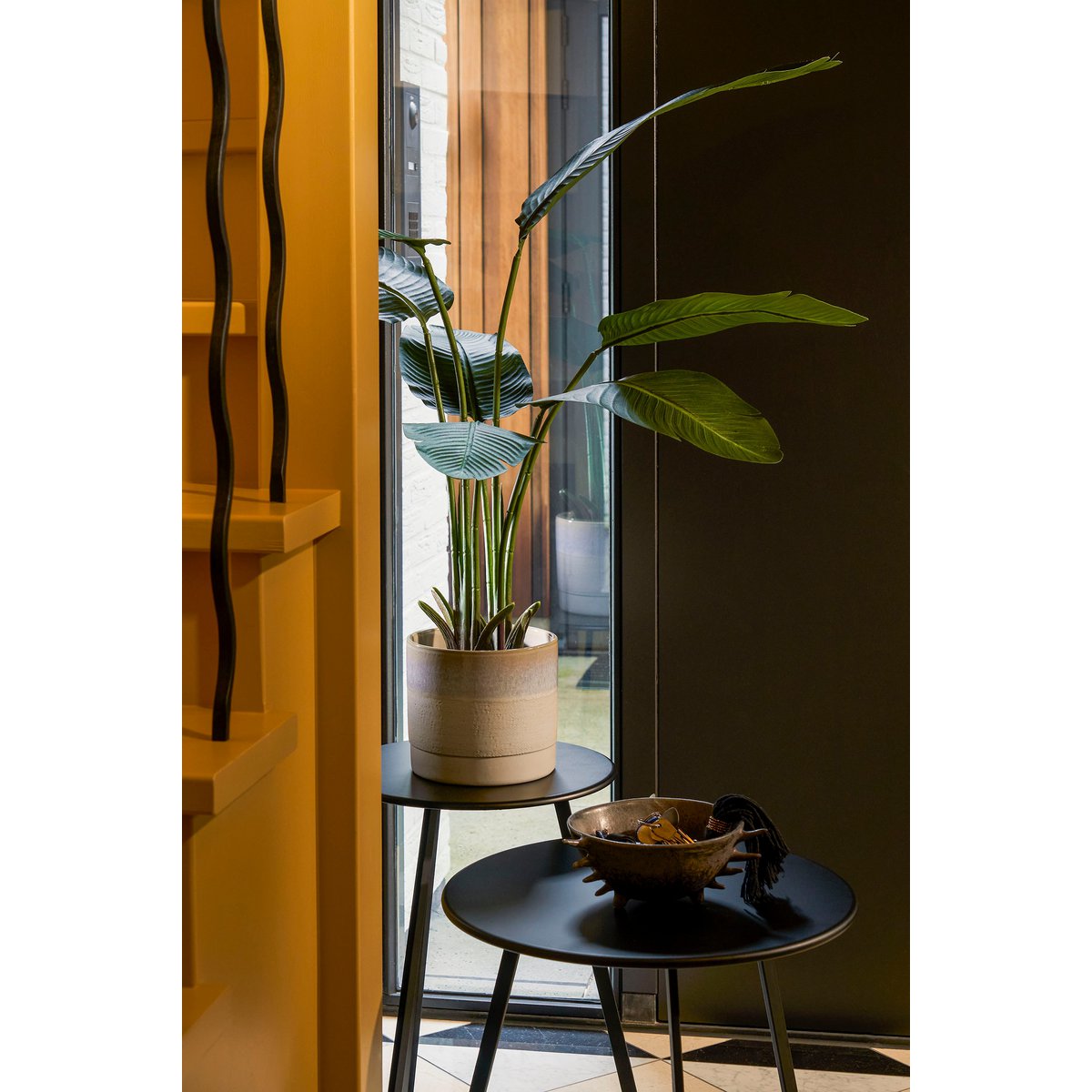 Olof Flower Pot - H20 x Ø22 cm - Terracotta - Cream