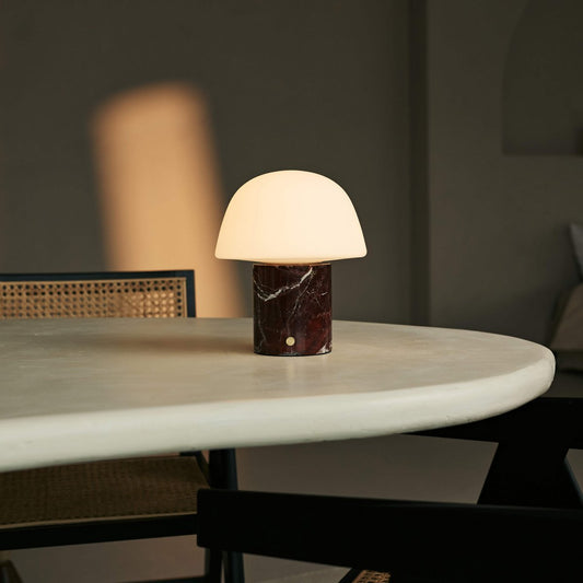 Maes Red / Rosso Levanto – Lampe de table rechargeable en Marbre