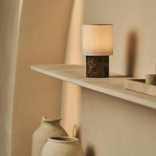 Lampe de table rechargeable en marbre Dou Brown / Emperador Dark