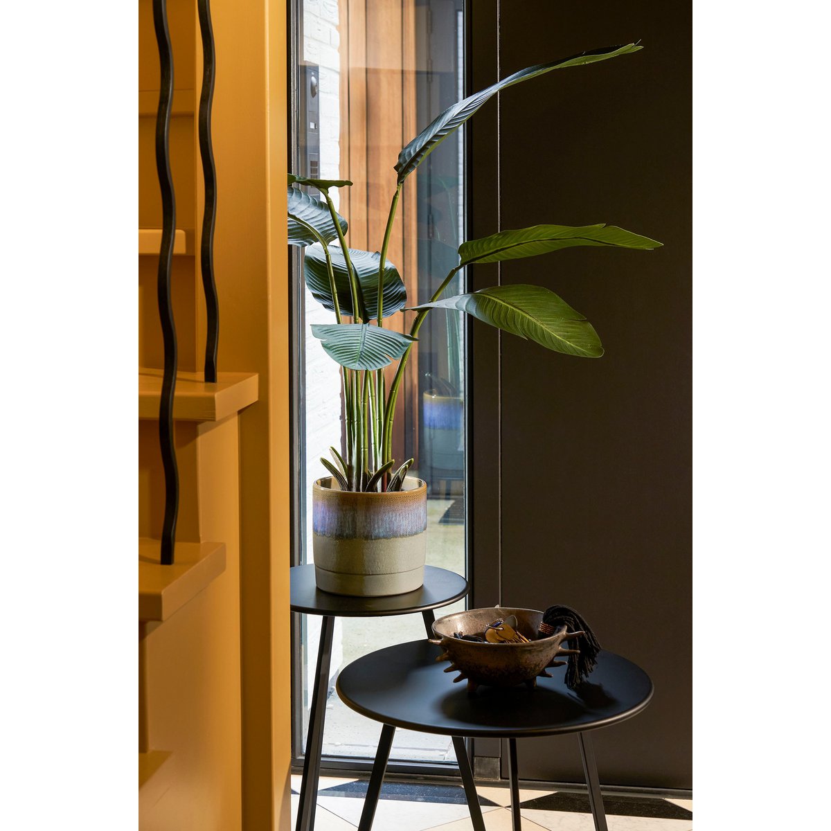 Olof Flowerpot - H24 X Ø26 cm - Terracotta - Bleu foncé