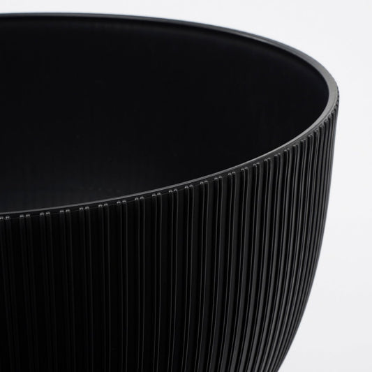 Pot de Fleurs sur Pieds Doppio - H22 x Ø47 cm - Plastique Recyclé - FSC Mix - Noir