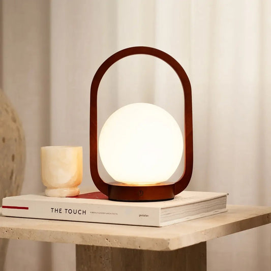 Lampe sans fil en bois marron Skye | Rechargeable et variable