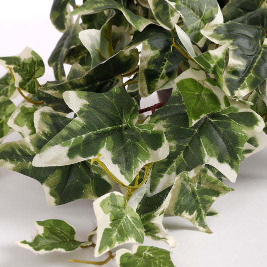 Hedera Plante Artificielle en Pot de Fleur Stan - H45 x Ø25 cm - Vert Panaché