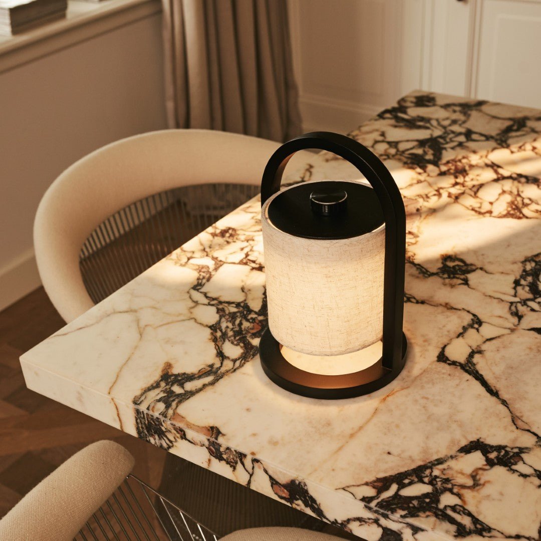 Lampe en bois sans fil River Black – rechargeable et variable