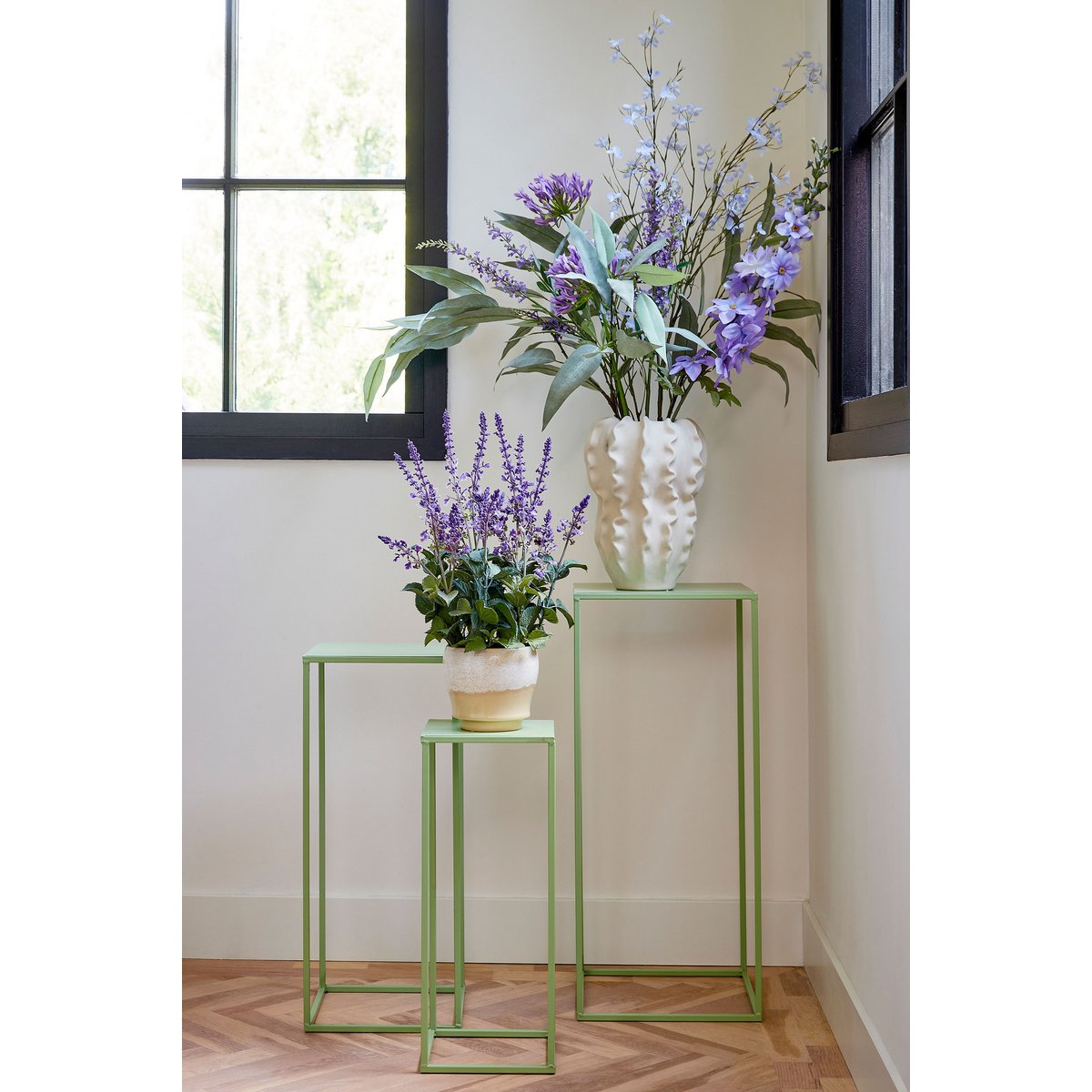 Tableau de quinty - Ensemble de 3 - L30 x B30 x H70 cm - Fer - vert clair