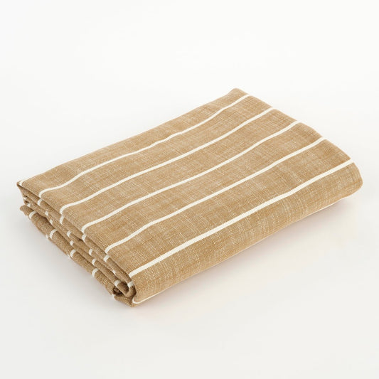 Nappe Alivo - L250 x B140 cm - Coton biologique - Brown, blanc