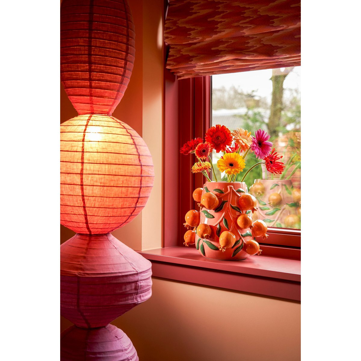 Vase Melika - H31 x Ø34 cm - Céramique - Rose