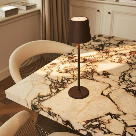 Jasper Mocha Brown - Cordless lamp with battery L metal, smart and 3 light stages