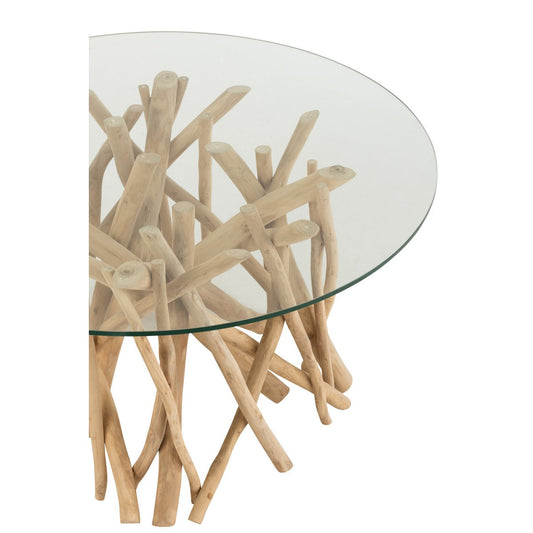 Table Branches en bois de teck Naturel / Verre