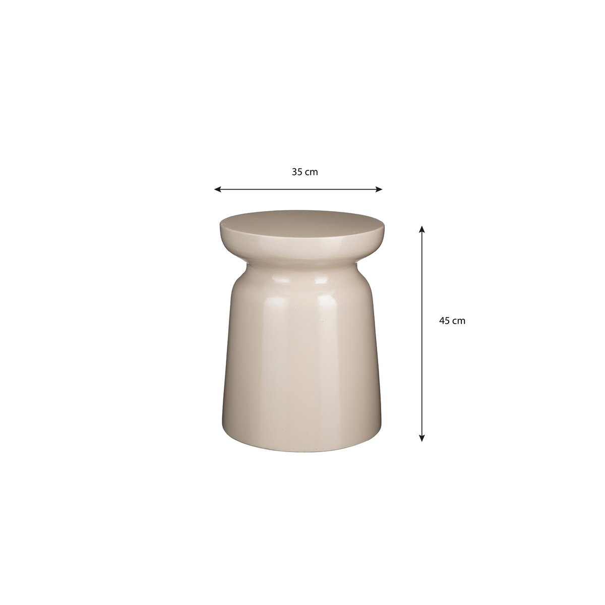 Table d'Appoint Stage - H45 x Ø35 cm - Ciment - Beige