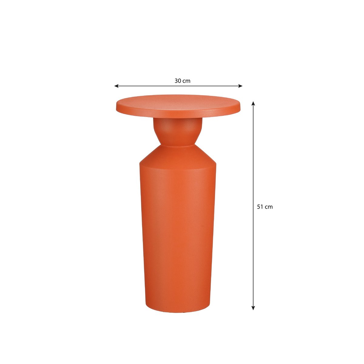 Table d'appoint Feroza - H51 x Ø30 cm - Métal - Orange