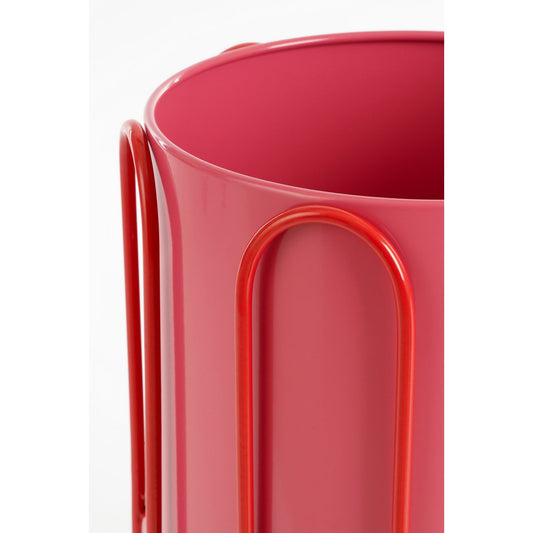 Dione Flowerpot sur standard - Ensemble de 2 - H35 x Ø26 cm - métal - rouge, rose