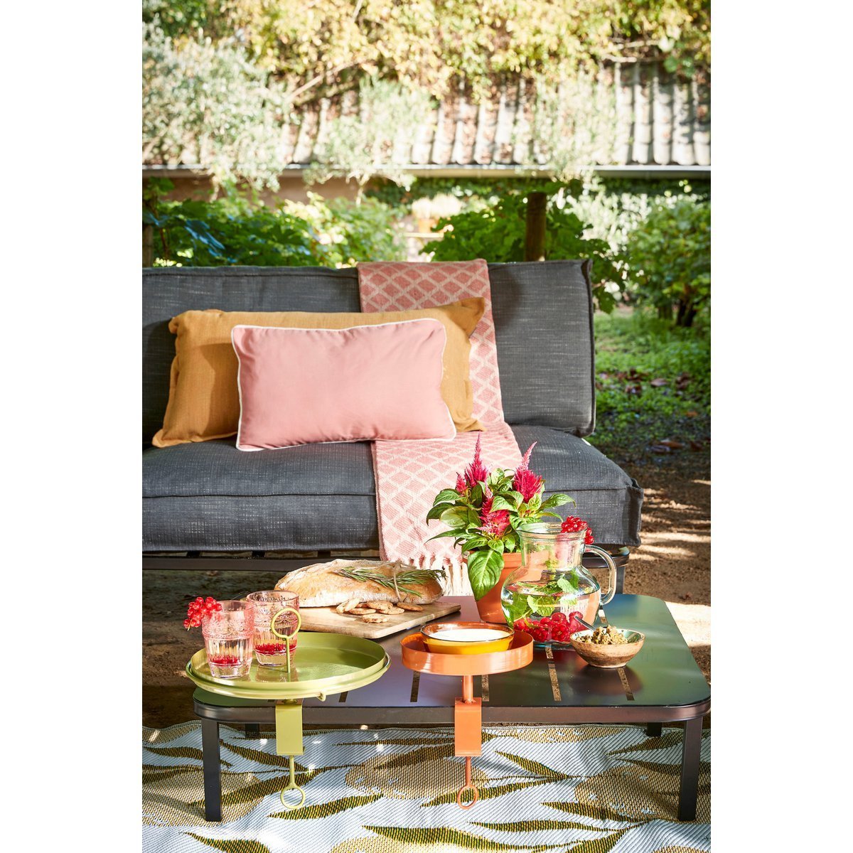 Aston Tray with Clip - H30 x Ø31 cm - Metal - Dark Green