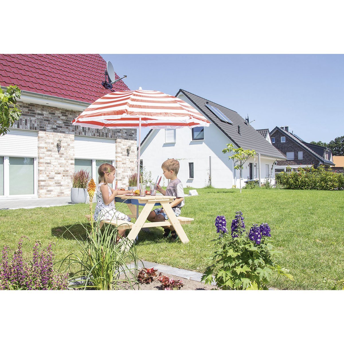 Banc de pique-nique pour enfants 'Matsch-Nicki für 4', naturel