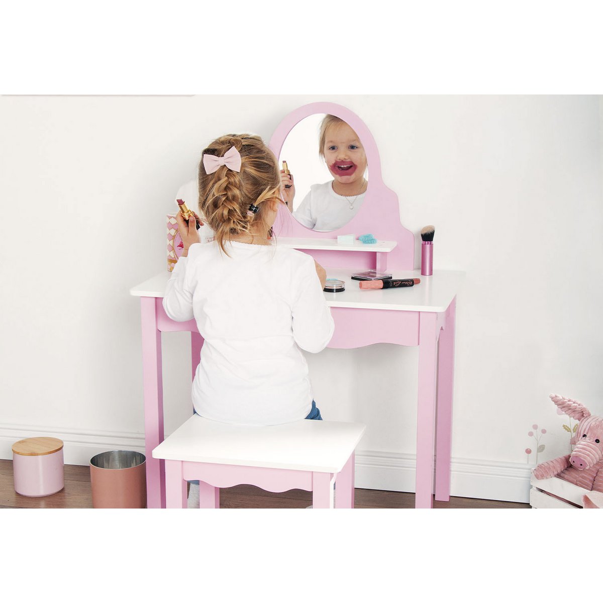 Coiffeuse pour enfants 'Jasmin', incl. tabouret