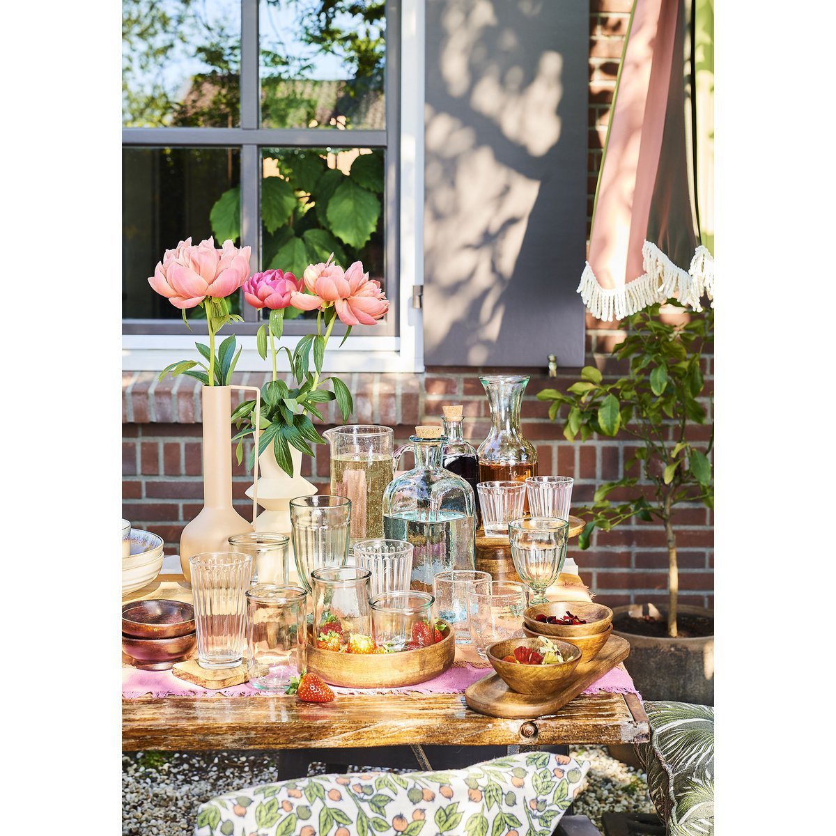 Présentoir à gâteaux Tallo - H10 x Ø30 cm - 100% Bois de manguier FSC - Marron clair