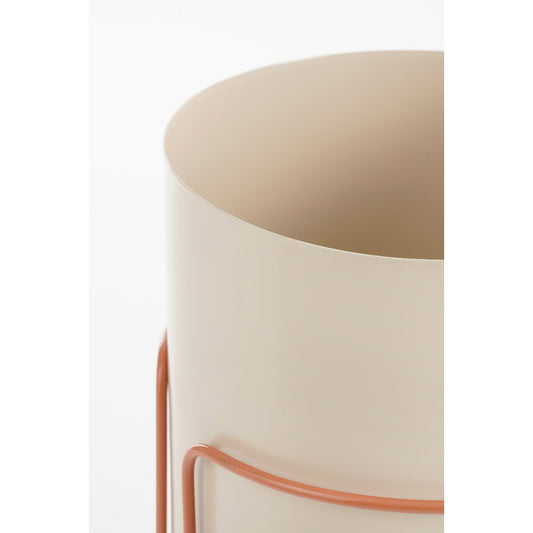 Collins Flowerpot sur standard - H33 x Ø22 cm - métal - off-blanc, pêche