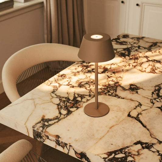 Milou Koala Brown - modern, designer cordless table lamp with 3 light modes