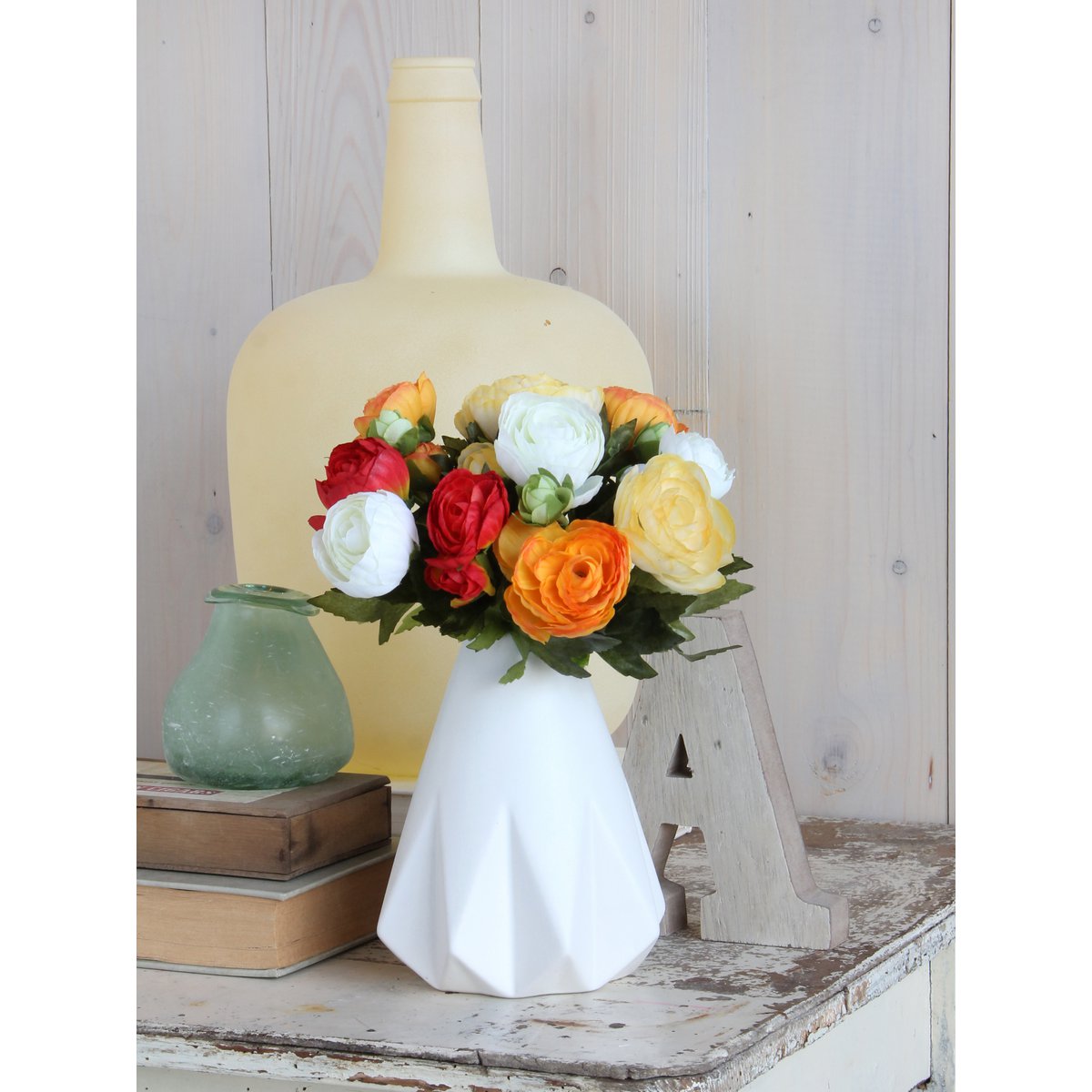 Bouquet of Artificial Ranunculus Flowers - H22 x Ø19 cm - Orange