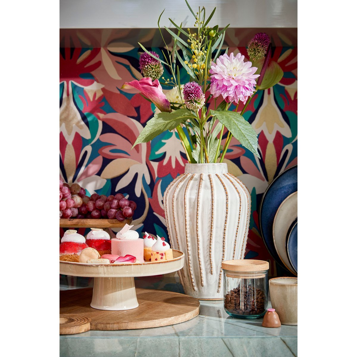 Racco Cake Stand / H11 x Ø28 cm - Stoneware - Beige