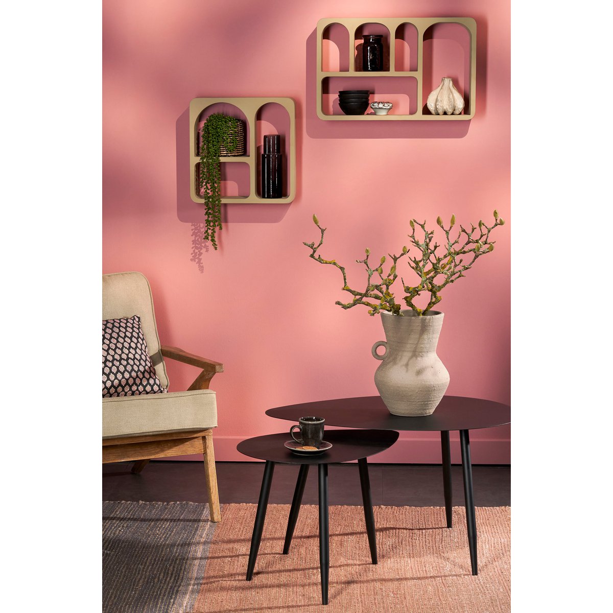 Élément mural Frati - L40 x L15 x H40 cm - MDF - FSC 100% - Taupe