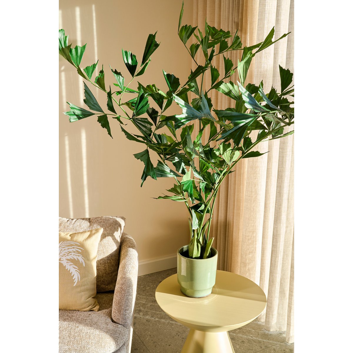 Plante artificielle de palmier de la queue de poisson en pot - H150 x Ø100 cm - vert