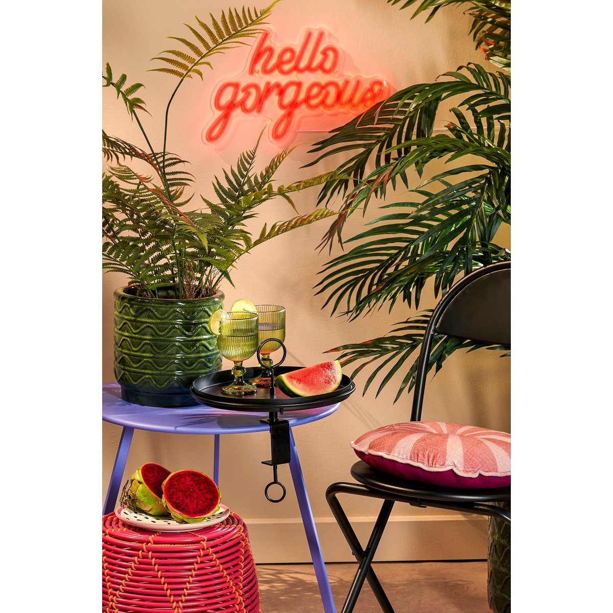 Plateau Aston avec Pince - H30 x Ø31 cm - Métal - Noir